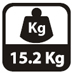 Hmotnost 15,2 kg