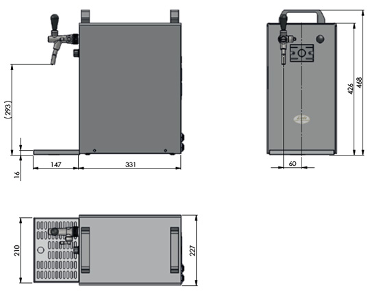 Lindr KONTAKT 40/K 1x kohout - rozměry